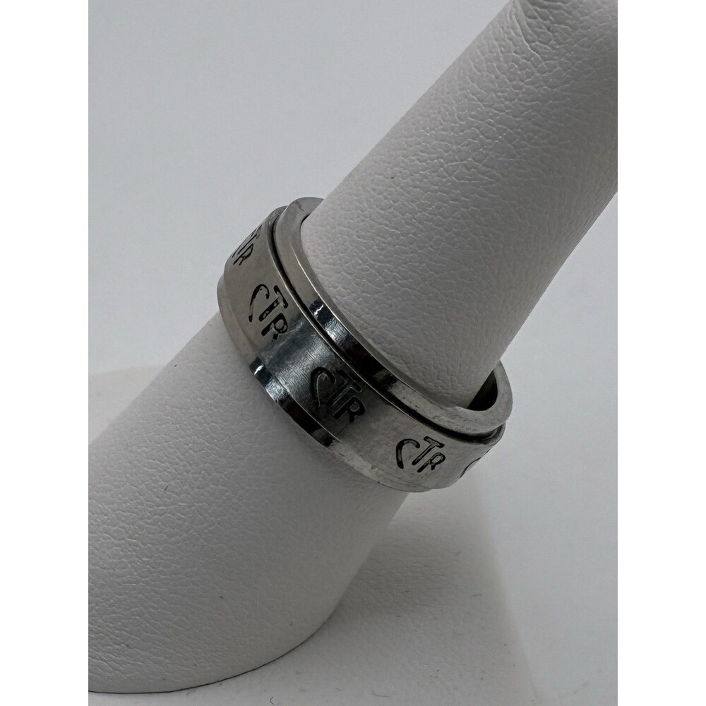 Spinning Fidget LDS CTR Silver Tone Size 8 Ring Choose The Right Christian